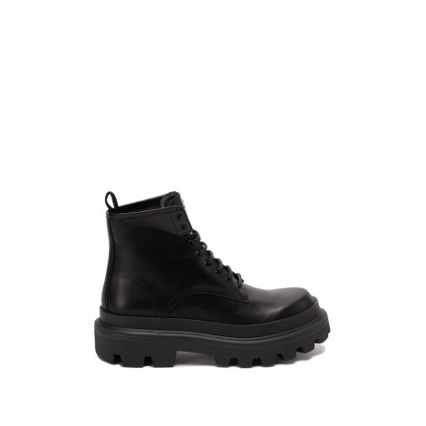 Dolce & Gabbana Brushed Leather Combat Boots