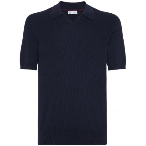Brunello Cucinelli English Rib Knit Polo