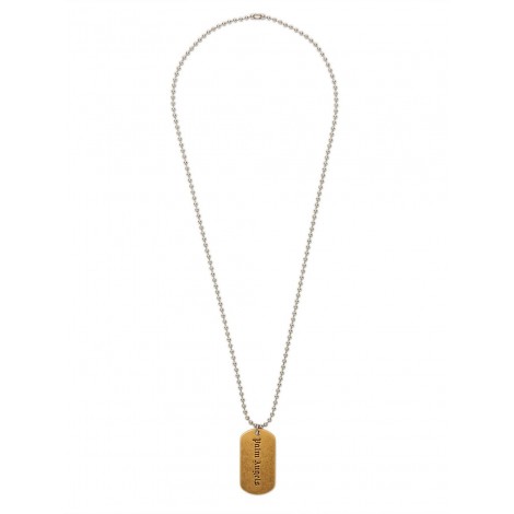 Palm Angels `Classic Logo` Military Plate Necklace