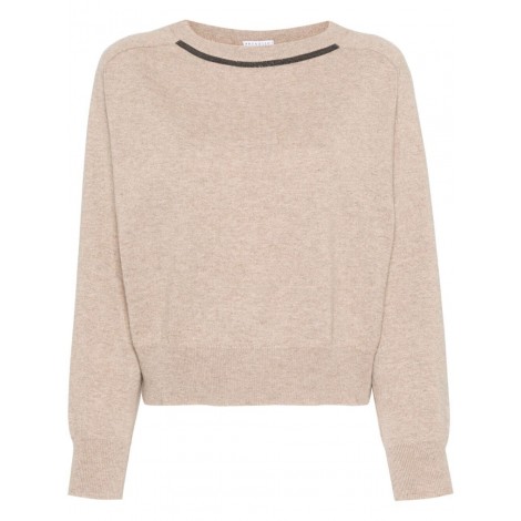 Brunello Cucinelli Long Sleeve Boat-Neck Sweater