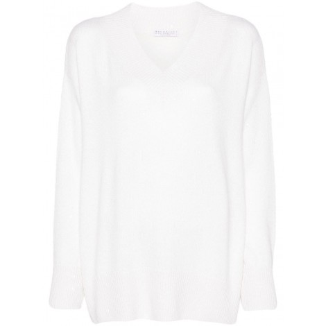 Brunello Cucinelli Long Sleeve V-Neck Sweater