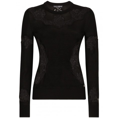 Dolce & Gabbana Sweater With Lace Inlay