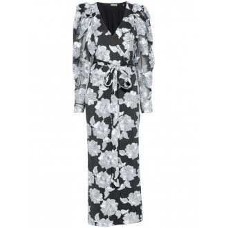 Rotate Flower Mesh Wrap Dress