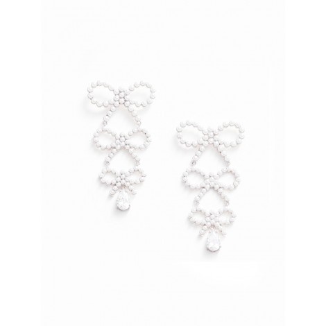 Self-Portrait Tiered Pearl Bow Earrings