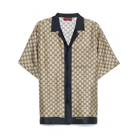 Gucci `Disco` Bowling Shirt `Gg Border`