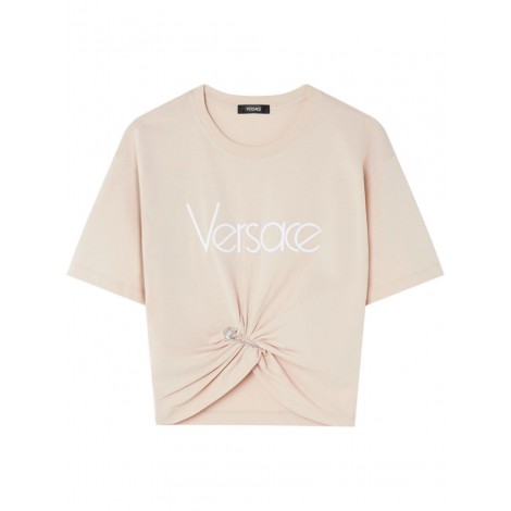 Versace `Versace` Logo Embroidery T-Shirt
