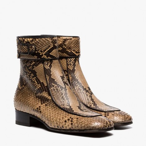 saint laurent snakeskin boots