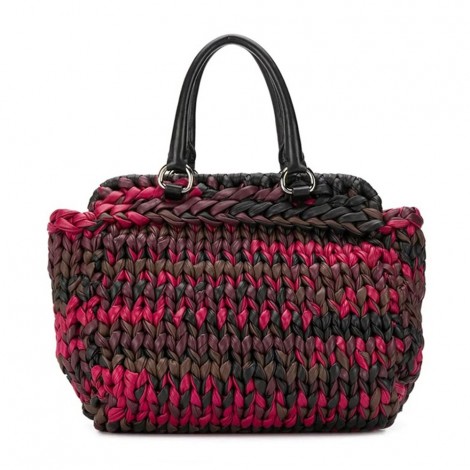 prada woven tote