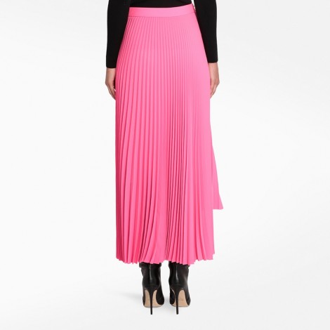 pink pleated skirt long