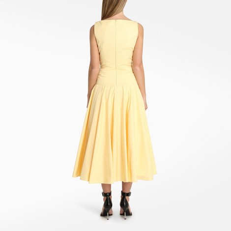 yellow flared dress