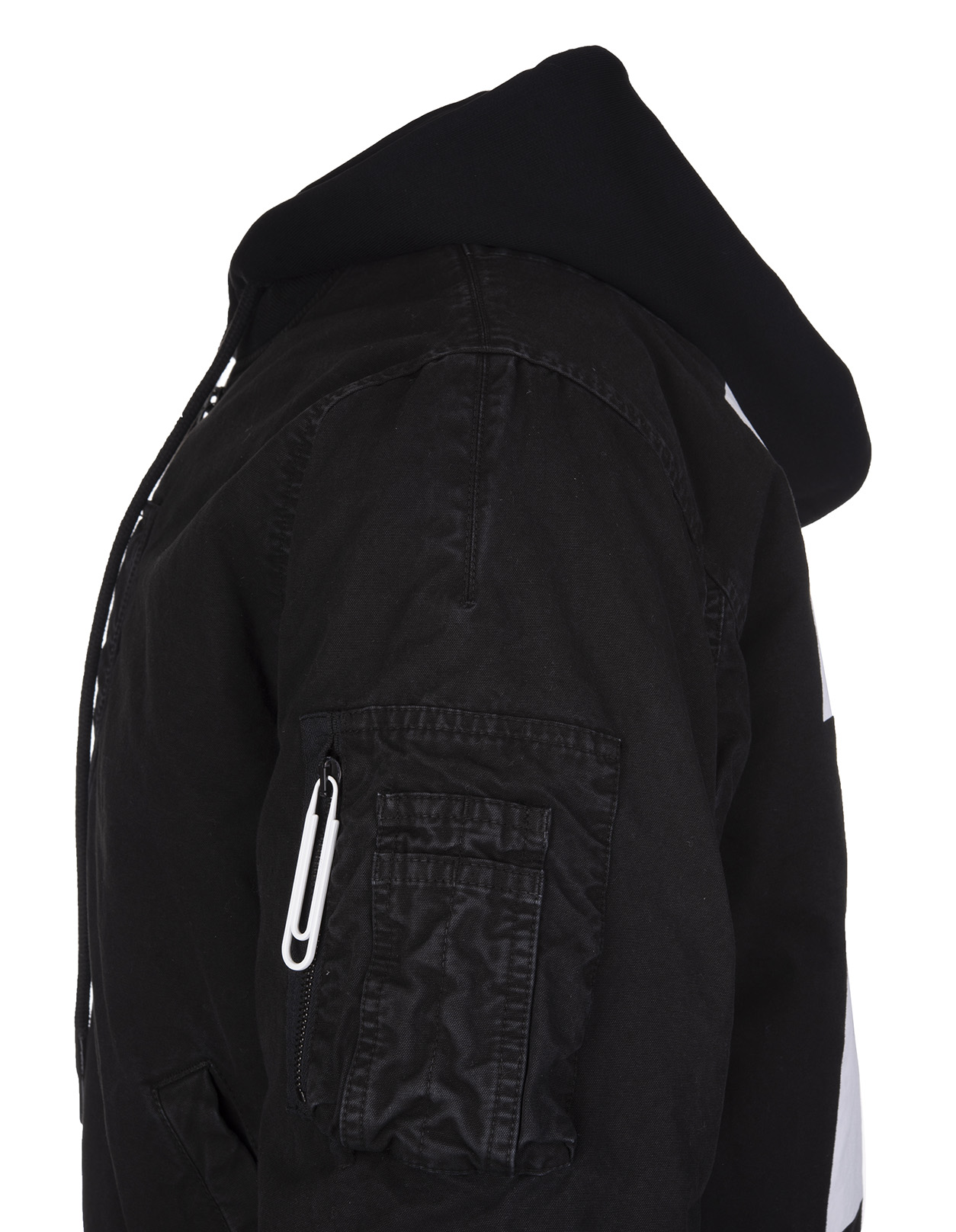 off white black leather jacket