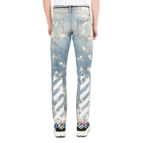 off white paint splatter jeans