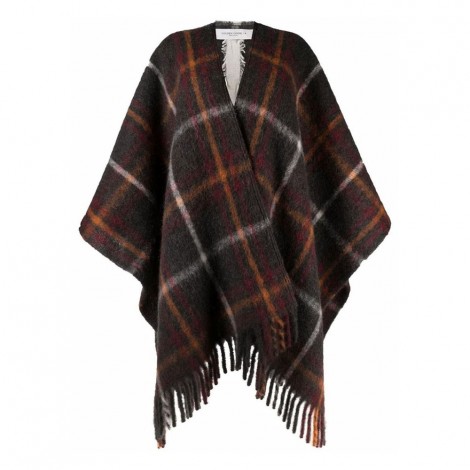 tartan poncho coat