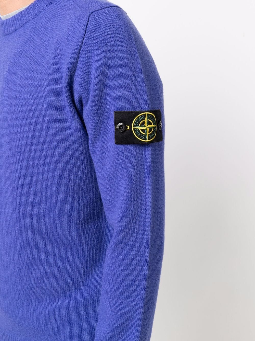 bright blue stone island jumper