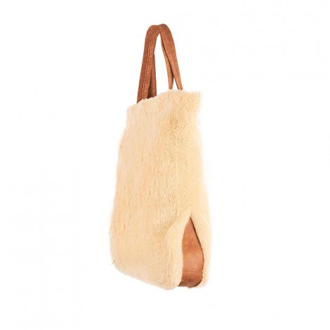 Shearling Gold And Camel Bag