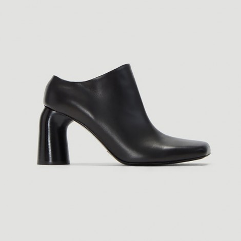 Leather Slip-on Mules in Black