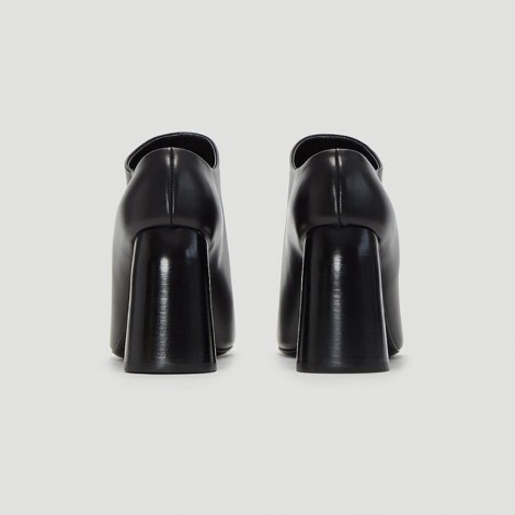 Leather Slip-on Mules in Black
