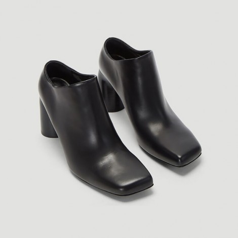 Leather Slip-on Mules in Black