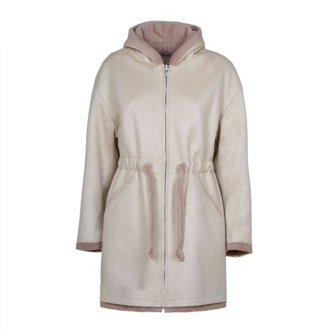 Cashmere Parka Lined With Shearling, Reversible