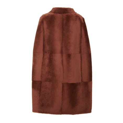 Sophisticated Cape-vest, With Kimono Collar, Earthenware Color