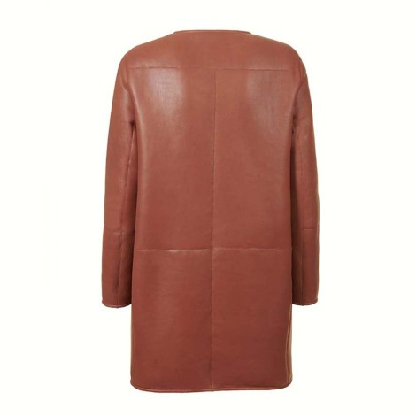 Clean Line Reversible Coat, Terracotta Colored