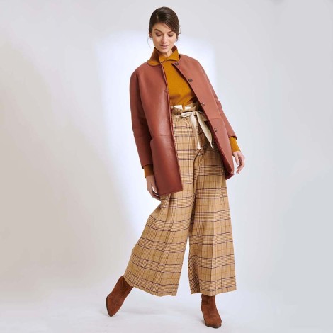 Clean Line Reversible Coat, Terracotta Colored