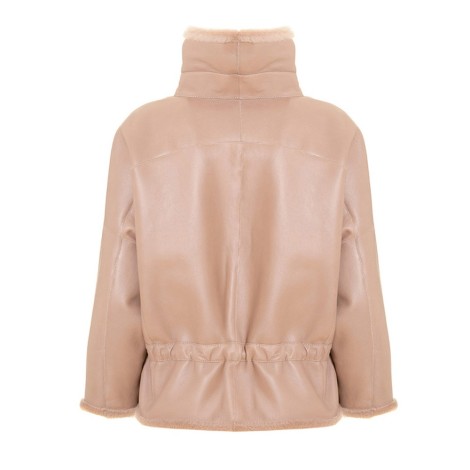 Mini-parka In Shearling, Pale Pink