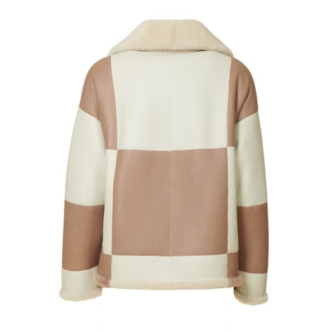 Reversible Pea Jacket, Made In Shearling, Two-tone
