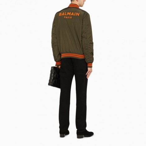 khaki varsity jacket