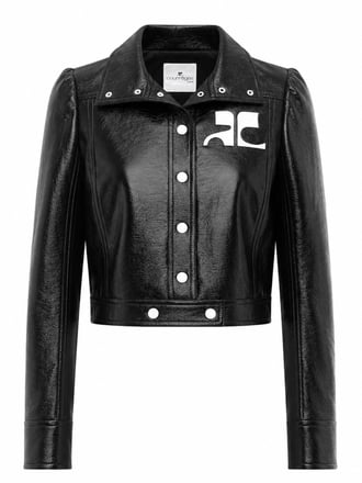 courreges giacca crop con logo