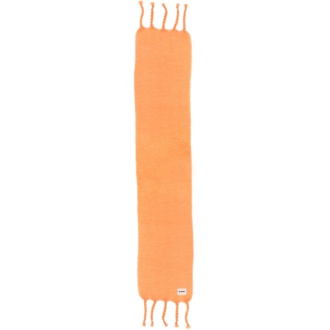 Jil Sander knitted mohair and wool scarf with logo label
