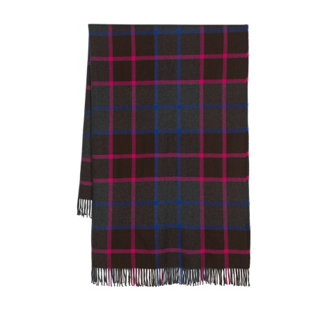 Etro check pattern scarf in virgin wool with fringed edge