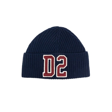 Dsquared2 ribbed beanie in vintage style