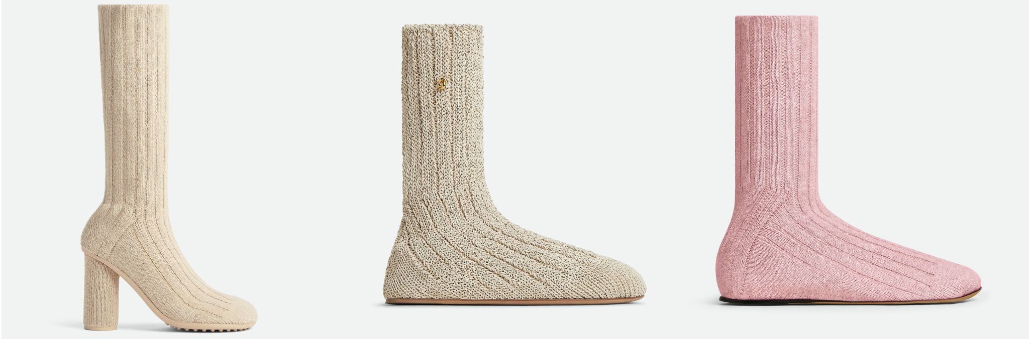 Bottega Veneta knit sock boots presented on the runway