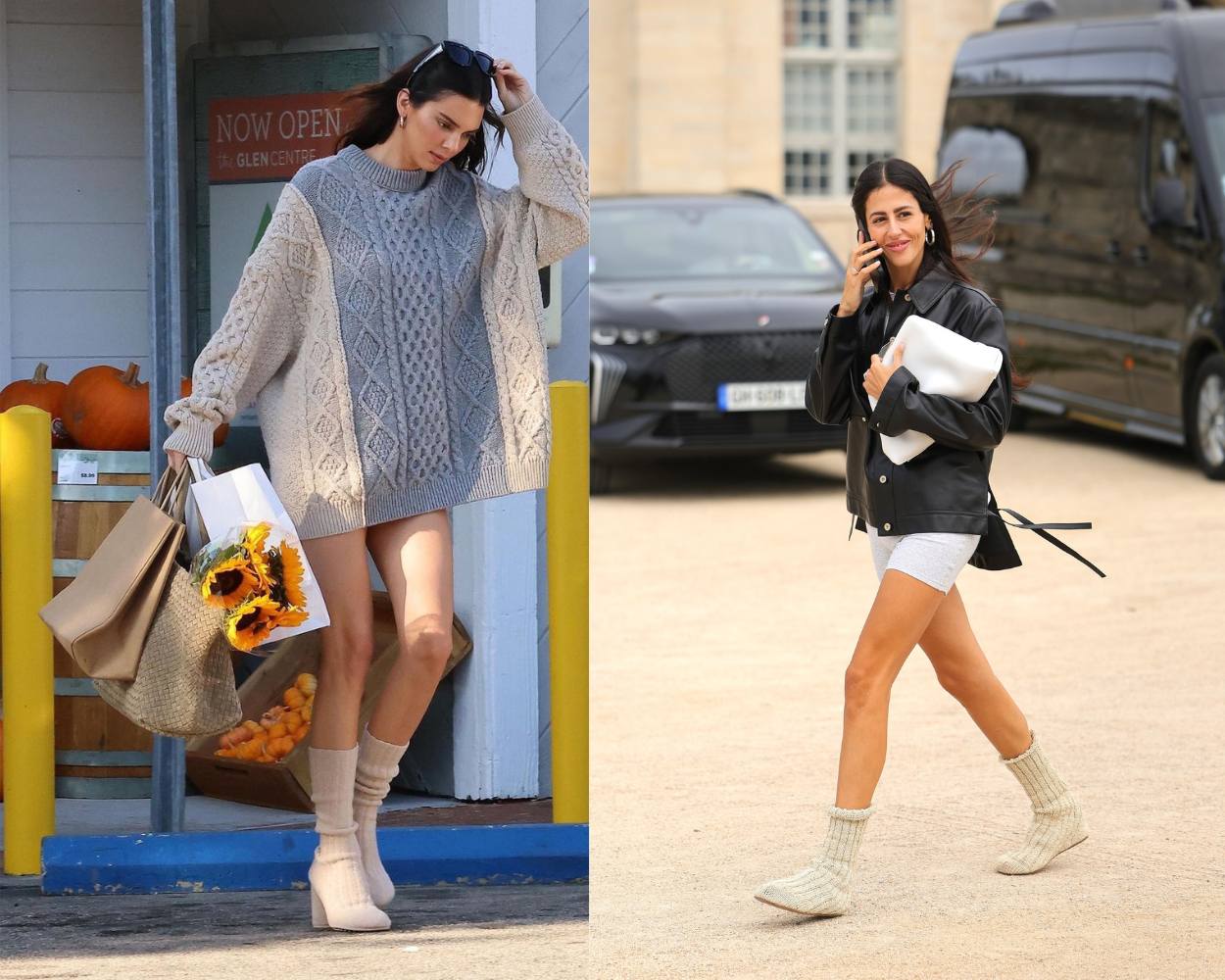 Gilda Ambrosio wearing Bottega Veneta cotton Domenica boots