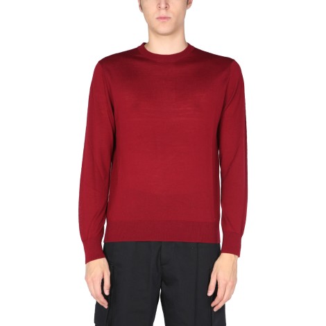 Ballantyne ribbed crew neck sweater in wool