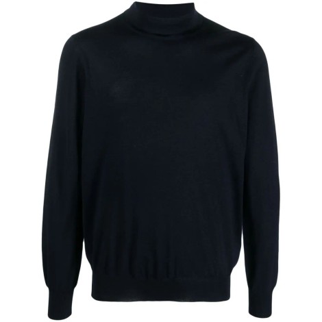 Lardini black turtleneck sweater in fine wool