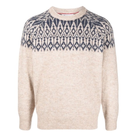 Brunello Cucinelli crew neck sweater with Christmas motif