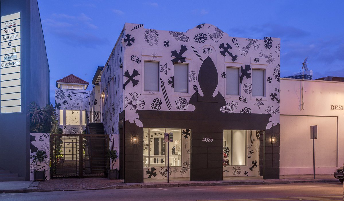 Interior of one of the Chrome Hearts flagship stores