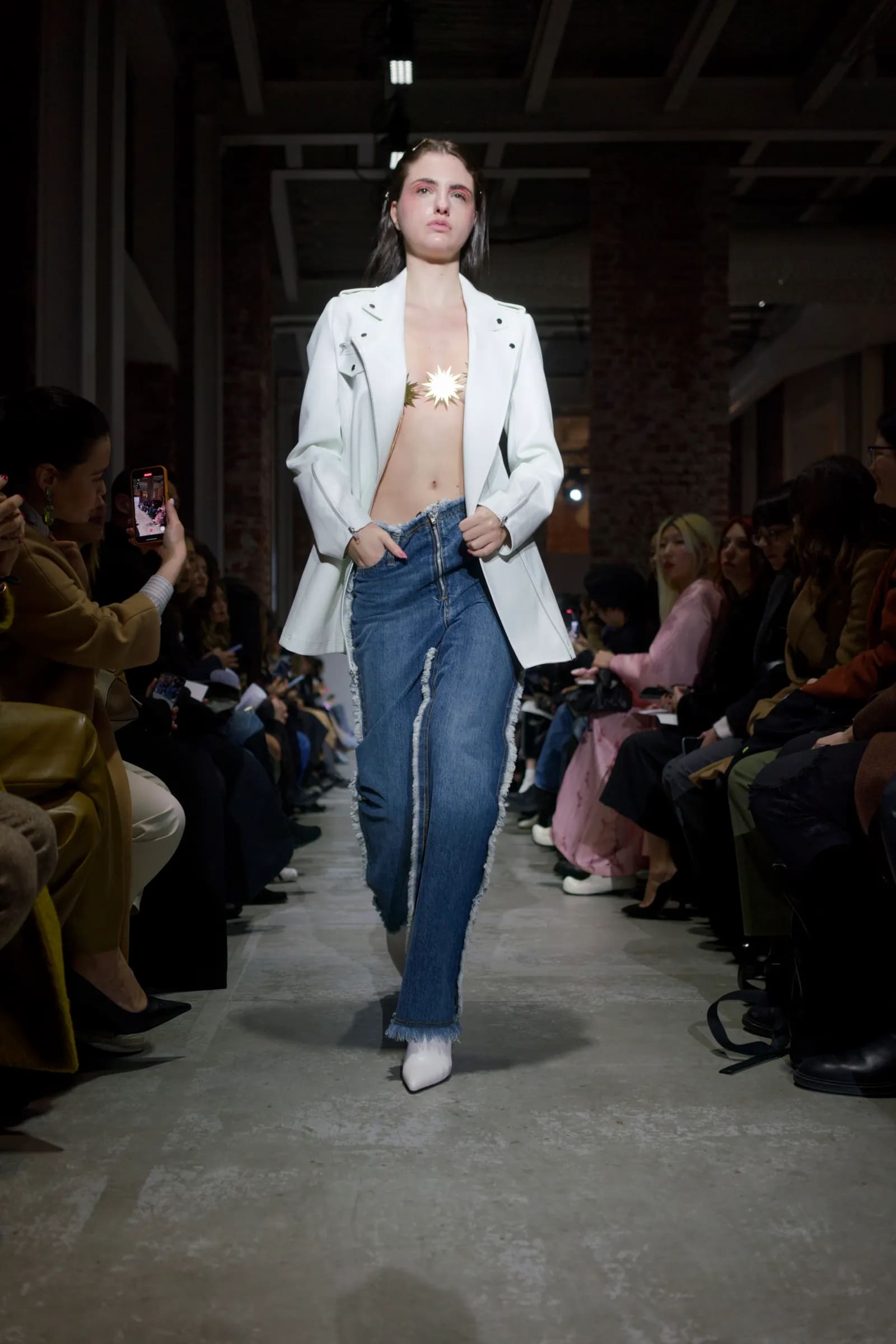 Mommanwa punk-rock denim look with Texan-style fringes