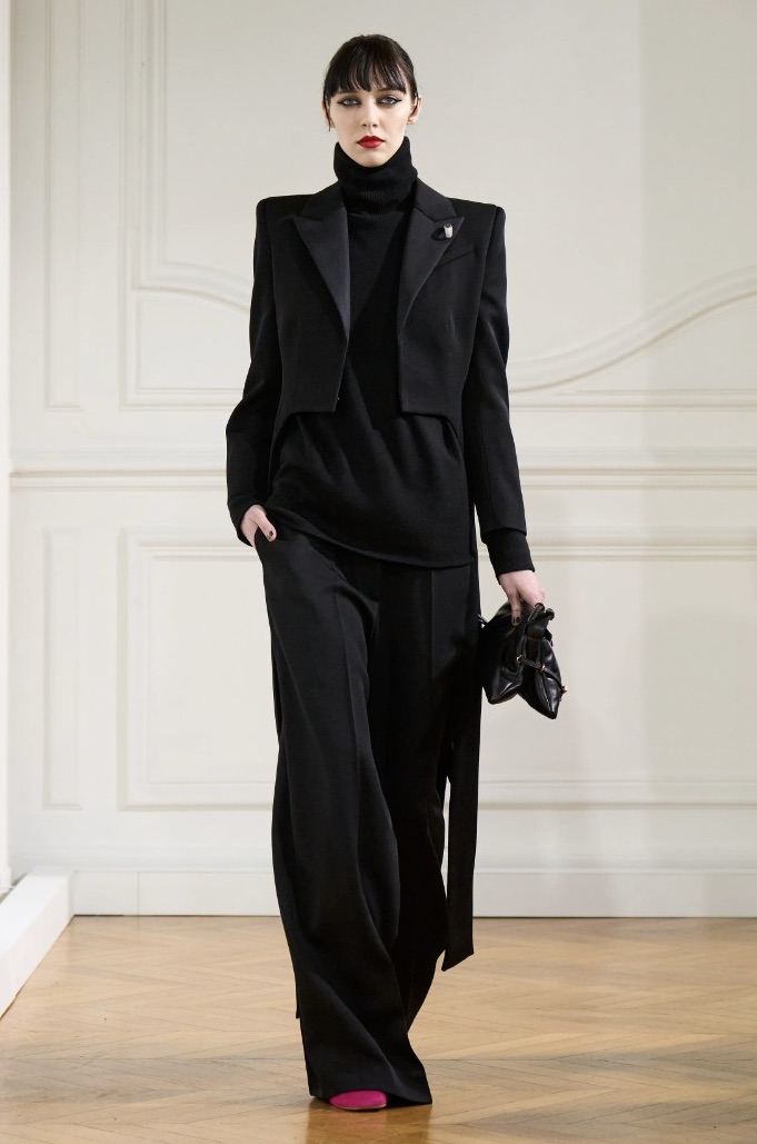 Givenchy look with petal bow and couture details