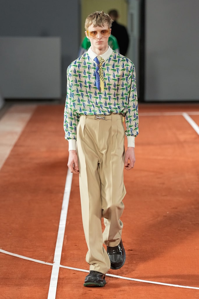 New interpretations of the Lacoste Crocodile logo on the runway