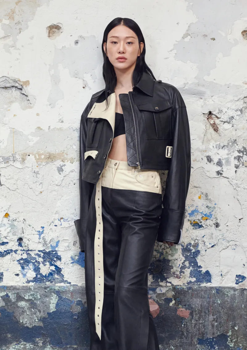 Workwear-inspired tailored look from the Rokh x H&M collection