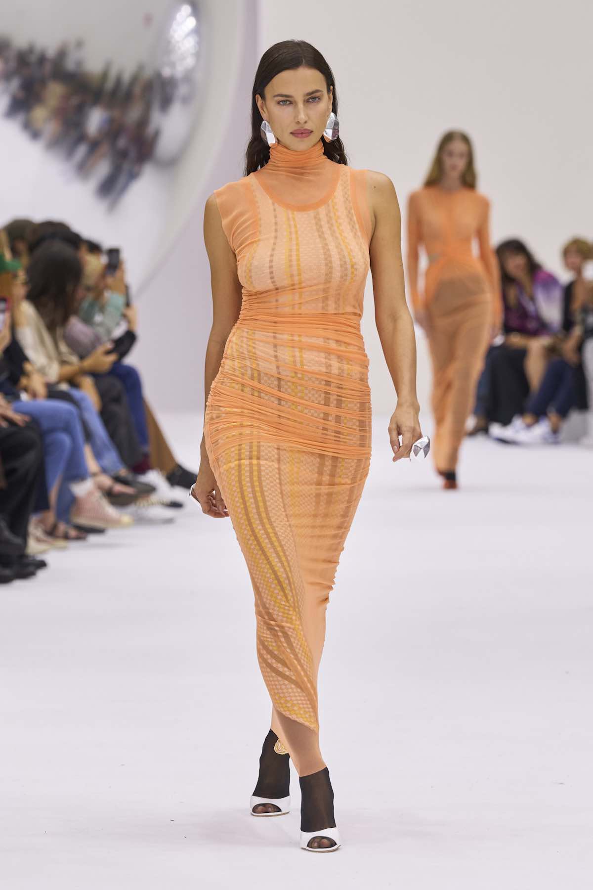 Peach toned Balmain creation at the spring summer 2024 show