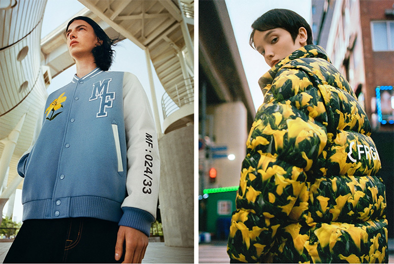 Moncler x FRGMT sweatshirts and knitwear in black, white and yellow