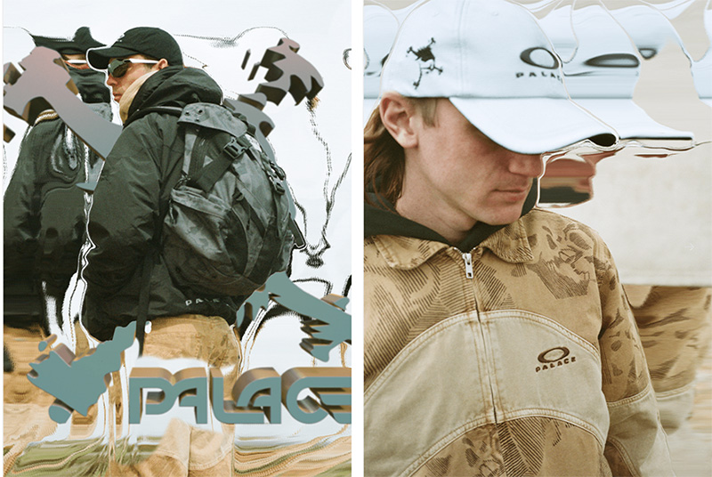 Palace x Oakley earthy-toned garments with hoodies and graphic tees