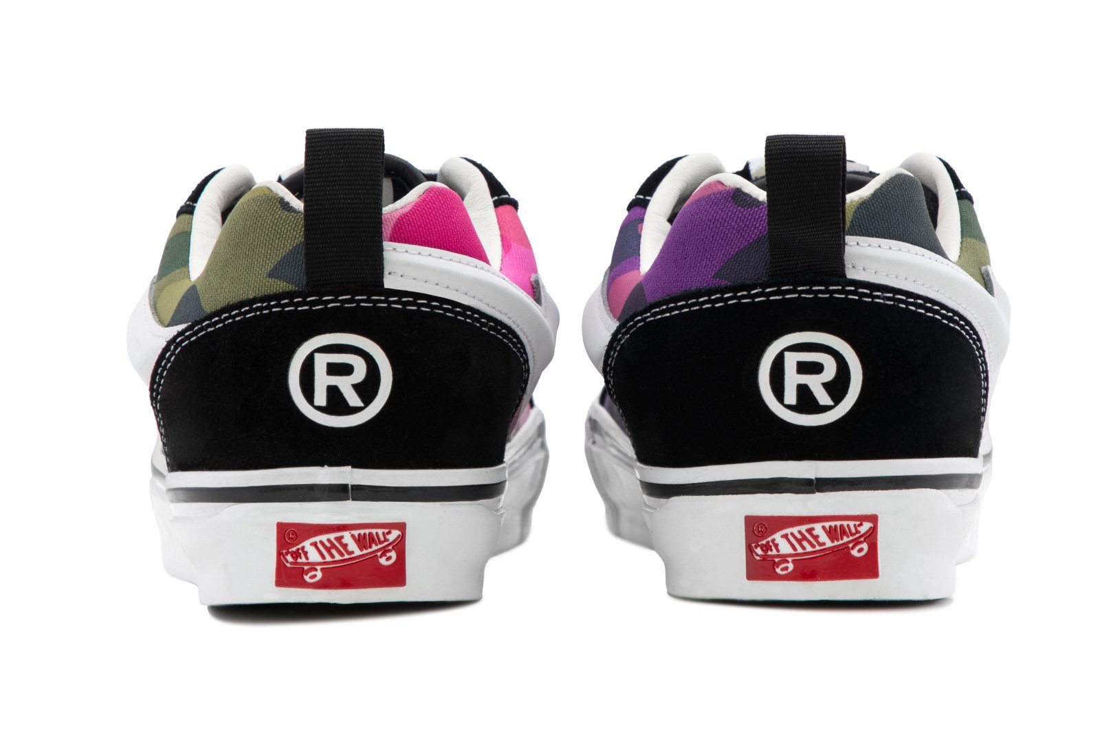 BAPE x Vans Knu Skool estate 2026, studio delle due colorway viste dal tallone