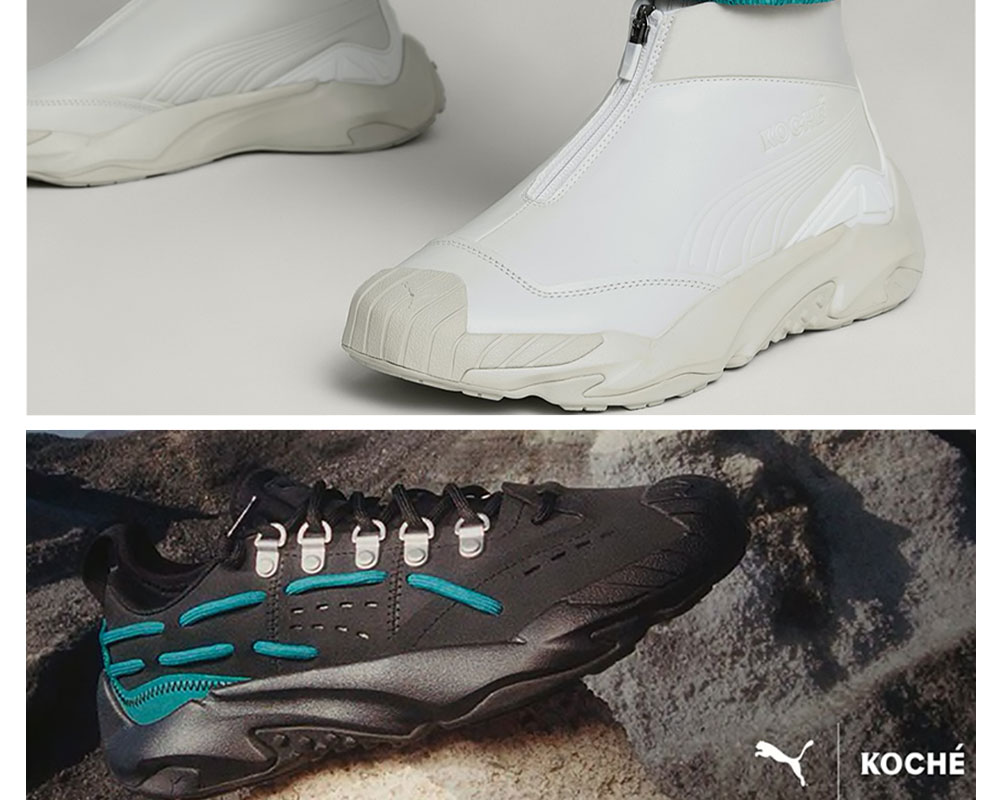 PUMA PLEXUS sneakers from the Koché collaboration inspired by hiking