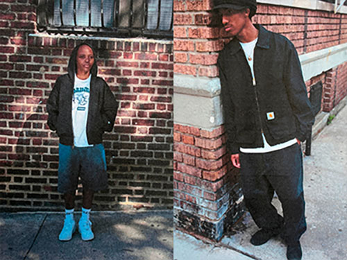 Carhartt WIP models on the stairway of a New York apartment building