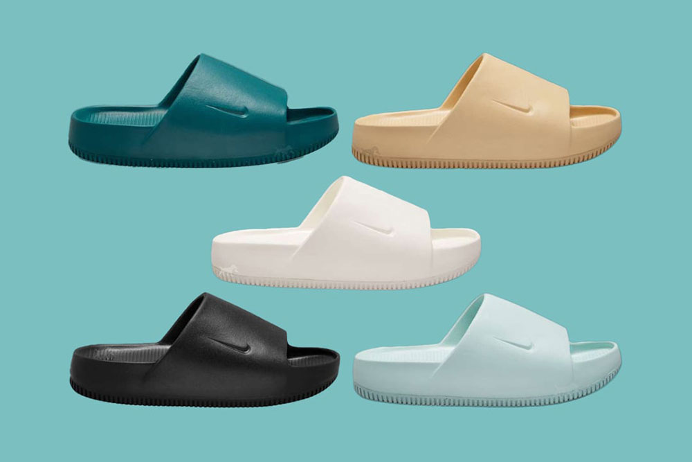 Le cinque colorazioni delle nuove Nike Calm Slide